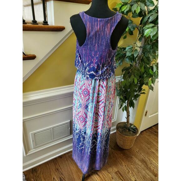 Pink Republic Beautiful Boho Maxi Sleeveless Dress Size Medium - Picture 7 of 12